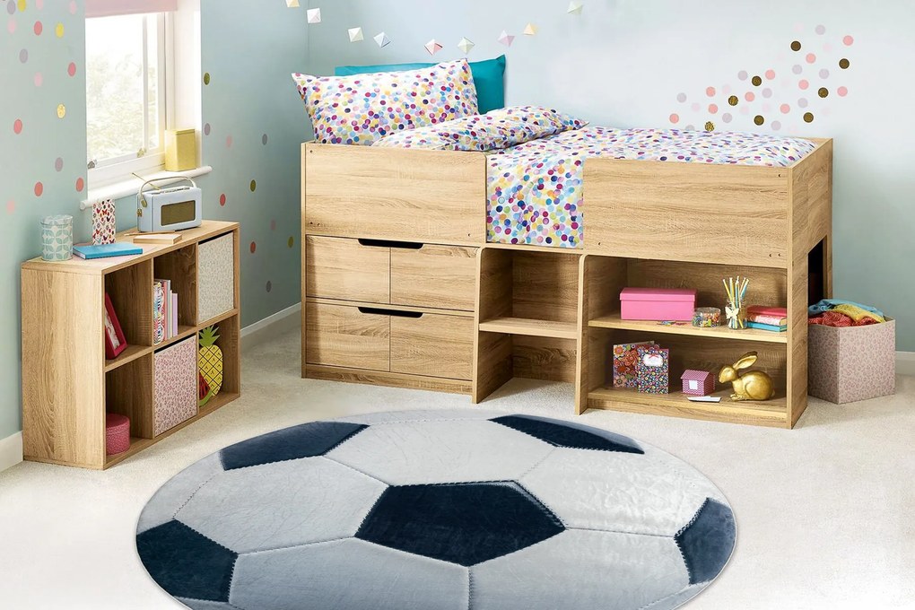 BAMBINO 38540 cerc covor lavabil - Fotbal pentru copii anti-alunecare - negru / alb