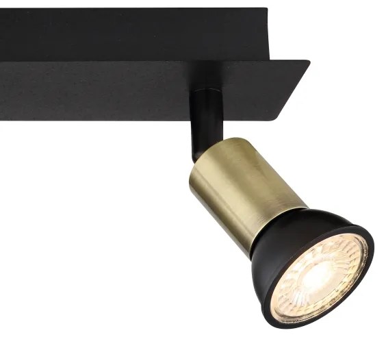 Spot DREW 3xGU10/35W/230V negru/alamă Globo 57998-3B