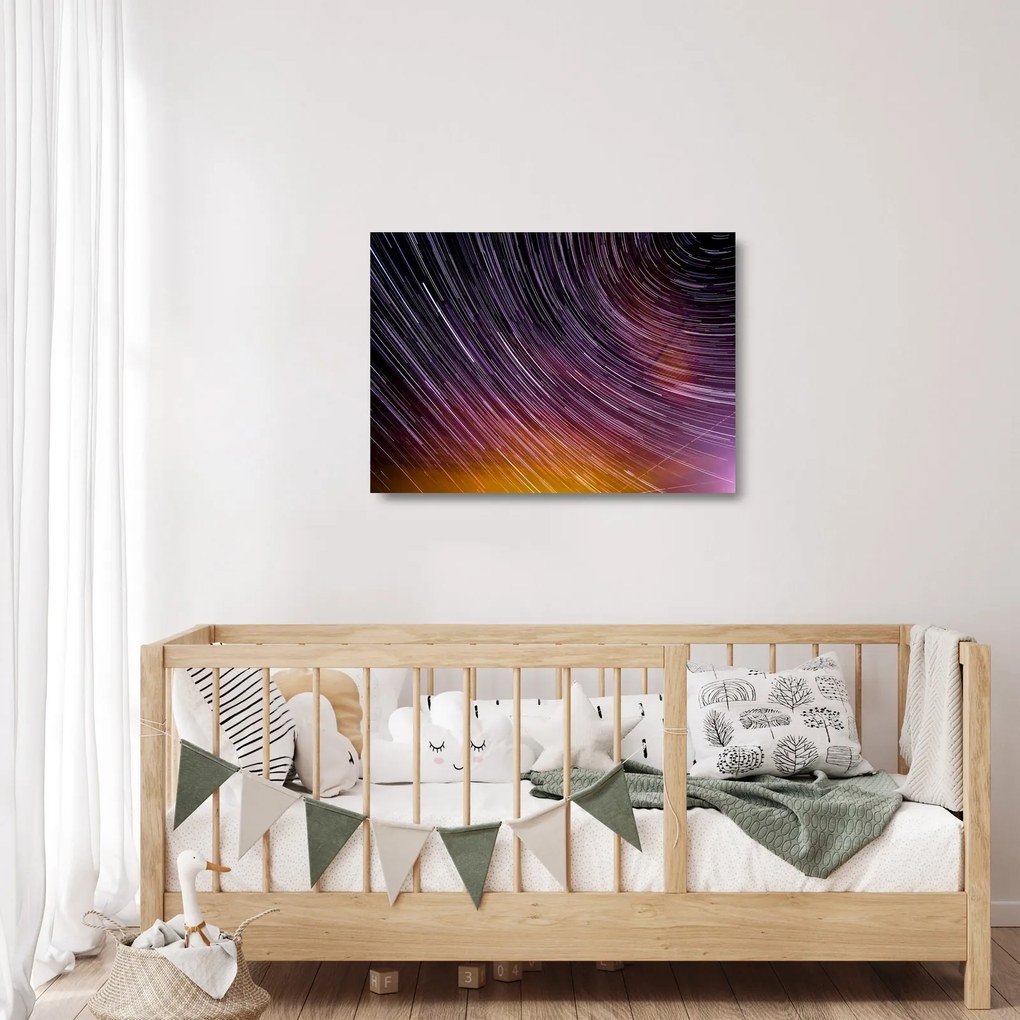 Tablou pe sticlă cu stele șterse pe cer (70x50 cm)