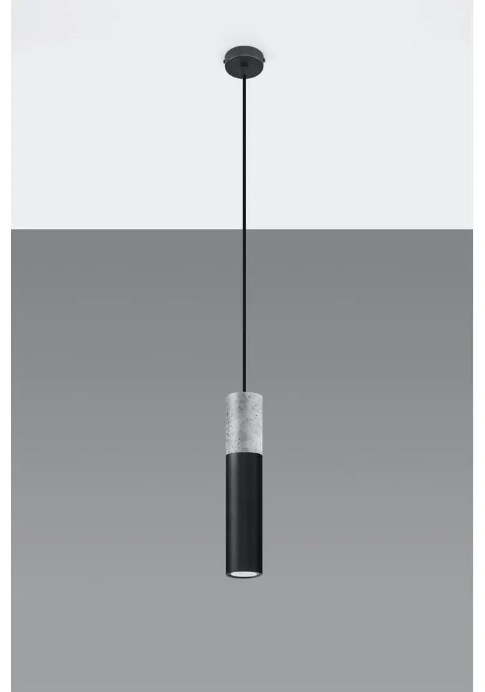 Lustră Sollux Edo, negru-gri