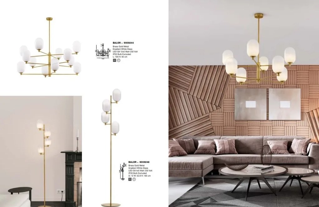 Lustra moderna design deosebit cu 8 de surse de lumina BALOR