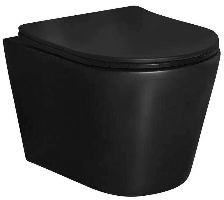 Toaletă fără ramă Milos BLM, montată pe perete