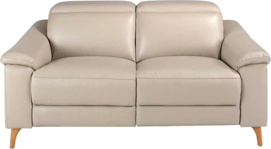 Canapea 2 locuri eleganta, design LUX cu functia relax Cowhide taupe grey