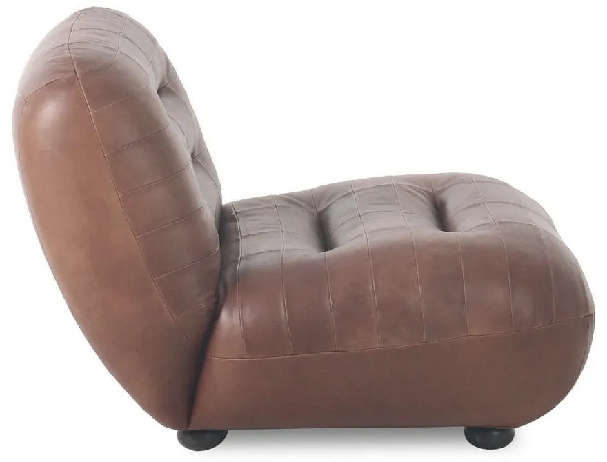 Fotoliu maro cu tapițerie din piele Wyatt – Dutchbone