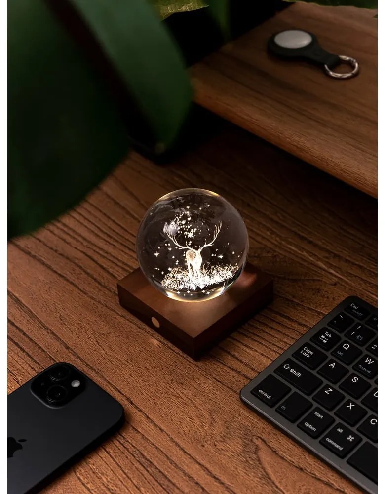 Decorațiune luminoasă maro închis cu USB Amber – Gingko