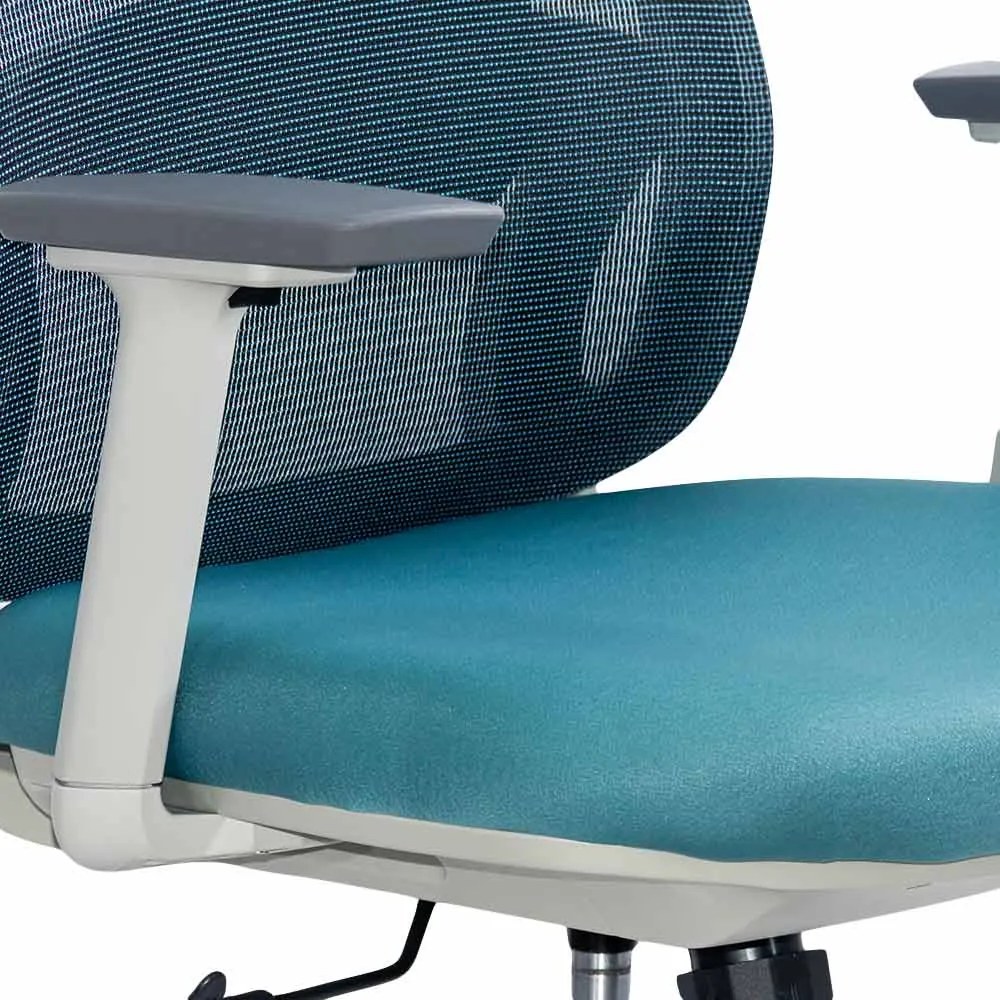Scaun birou ergonomic bleu din mesh cu suport lombar reglabi OFF 403