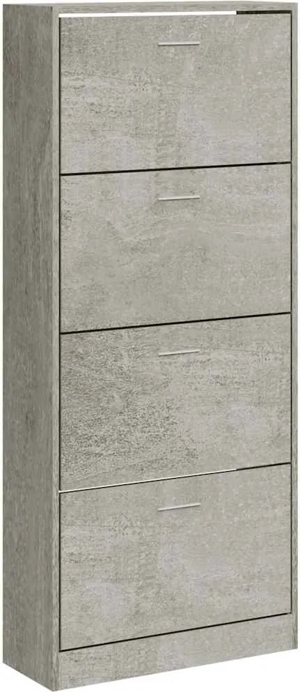 vidaXL Pantofar, gri beton, 63x24x147 cm, lemn compozit