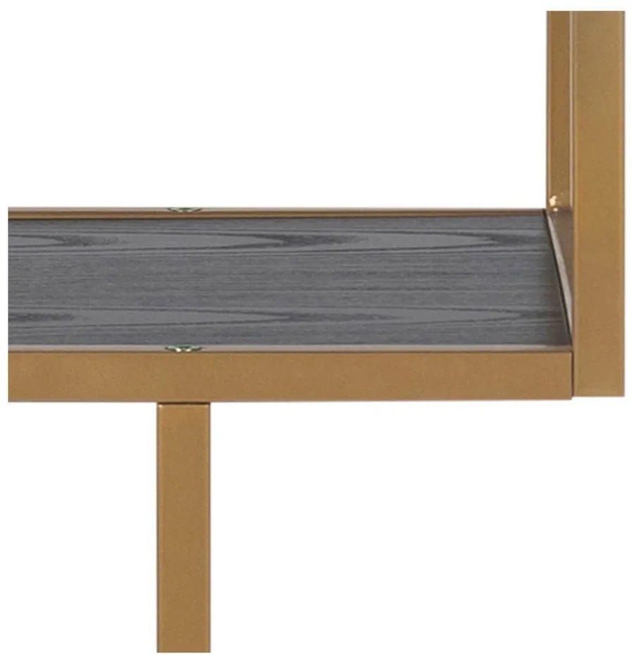 Bibliotecă neagră/aurie 77x114 cm Seaford – Actona