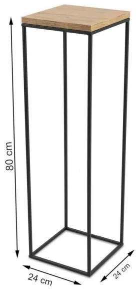 Suport flori BASICLOFT 80x24 negru/maro