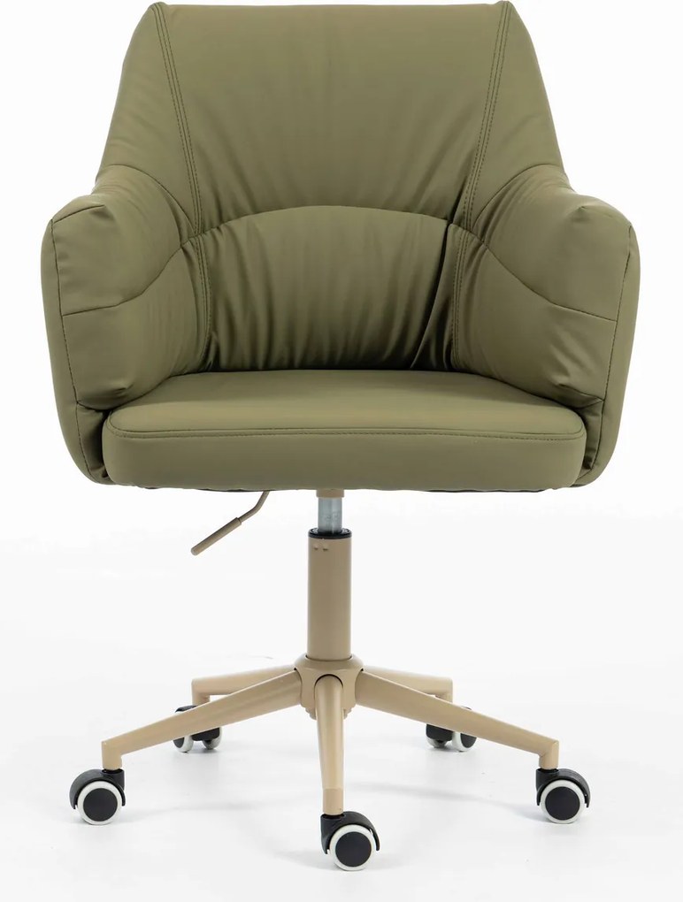 HR840K Scaun Khaki Piele Ecologica Premium Soft cu Bază Crem