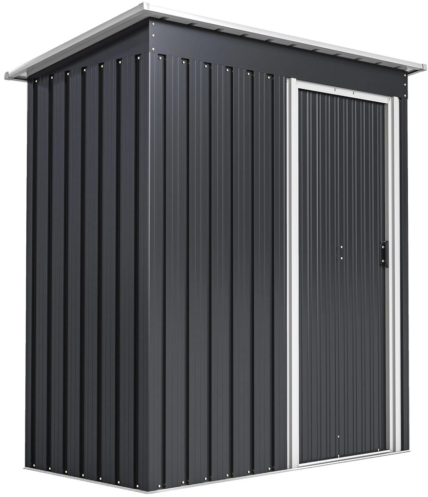 Outsunny Magazie Scule Cu Usa Glisanta Negru Usor De Montat Cu 6 Compartimente Stil Modern 163x89x182 cm | Aosom Romania