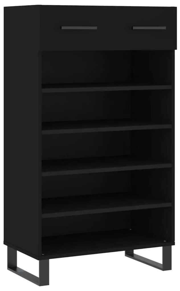 829637 vidaXL Pantofar, negru, 60x35x105 cm, lemn compozit