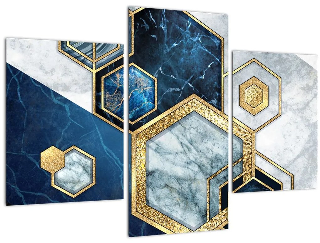 Tablou - Hexagoane de marmură (90x60 cm)