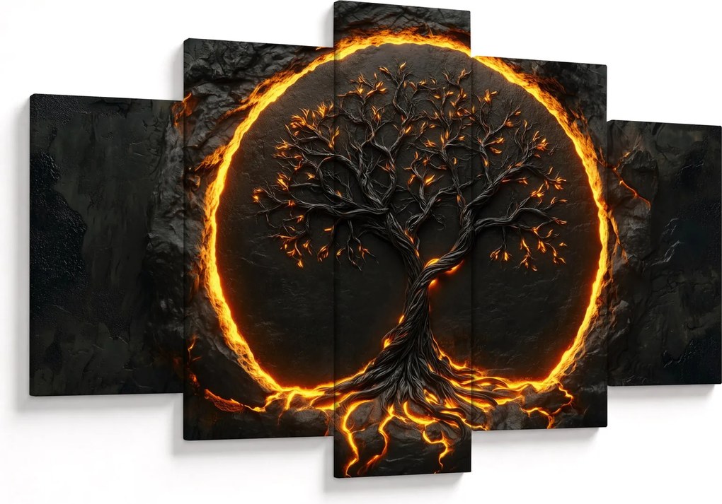 Tablou – Arborele vieții în lavă II. (150x105 cm)
