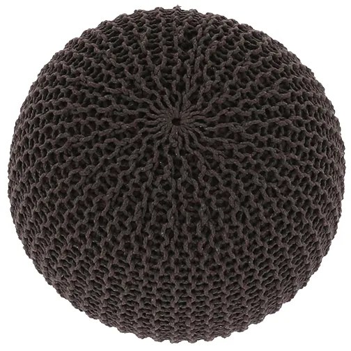 Pouf tricotat bumbac Culoare Maro, TAMAN TYP 2