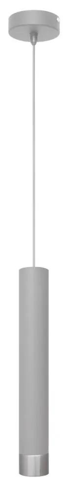 Lustră LED pe cablu TUBA 1xGU10/6,5W/230V gri/crom mat