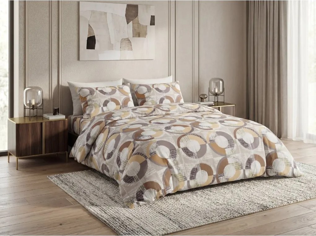 Lenjerie de pat din microfibra CIRELLO maro-gri Dimensiune lenjerie de pat: 2 buc 70 x 90 cm | 200 x 220 cm