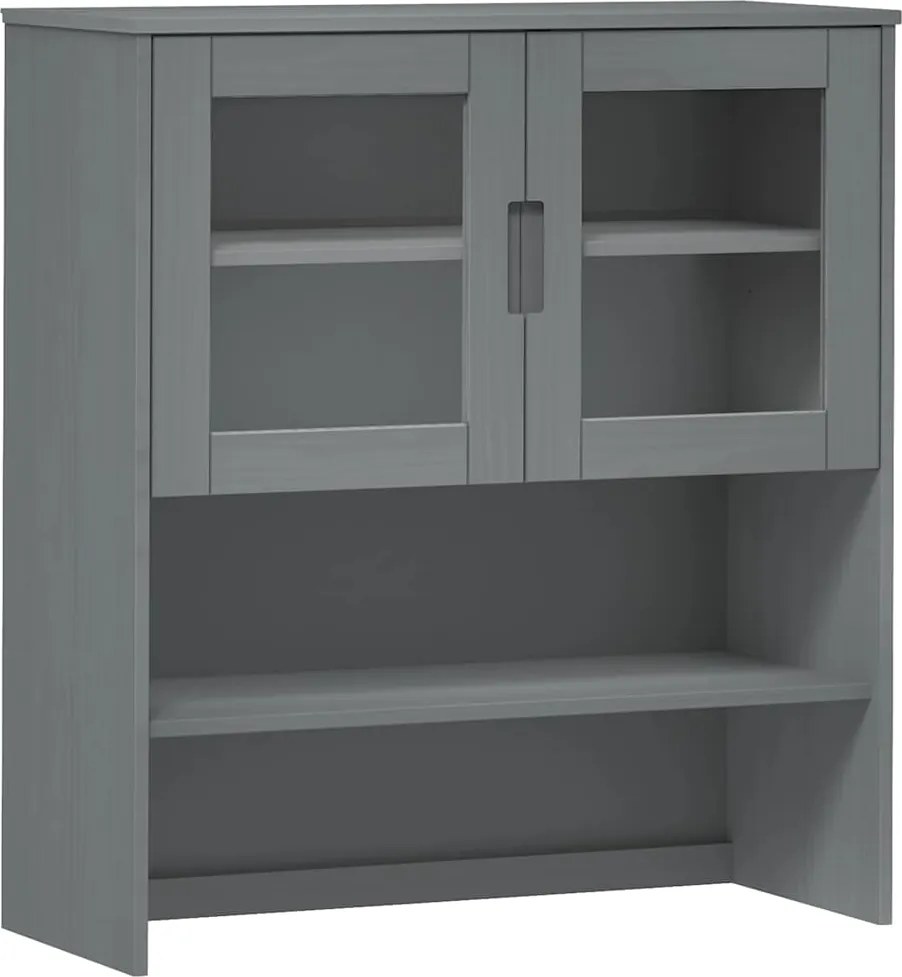 vidaXL Rafturi superioare dulap înalt, gri, 90x35x100 cm, lemn de pin