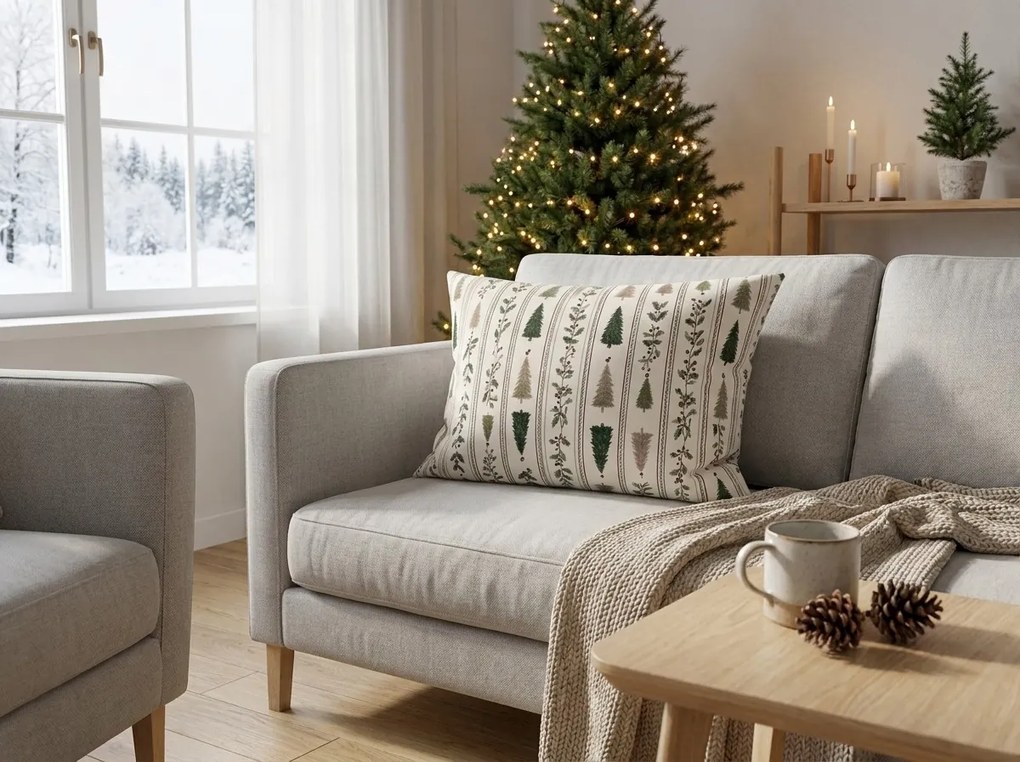 Fata de perna din bumbac HOLLY PINES 50x70 cm, colorat
