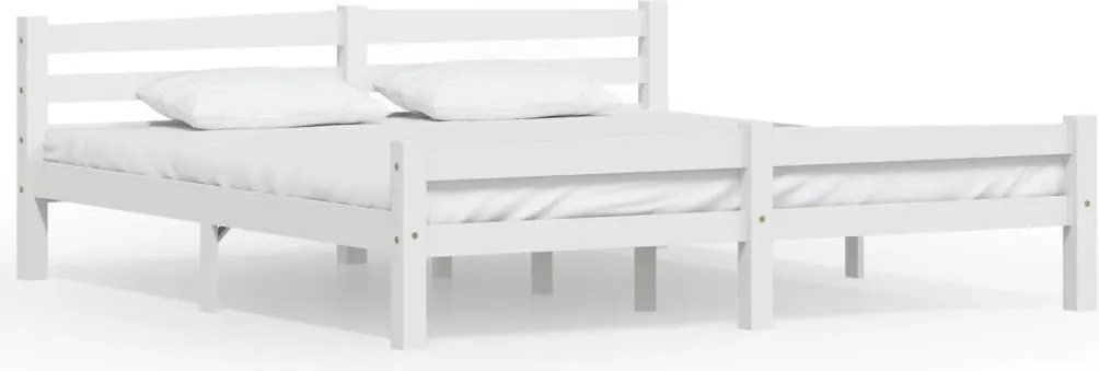 vidaXL Cadru de pat, alb, 180x200 cm, lemn de pin masiv