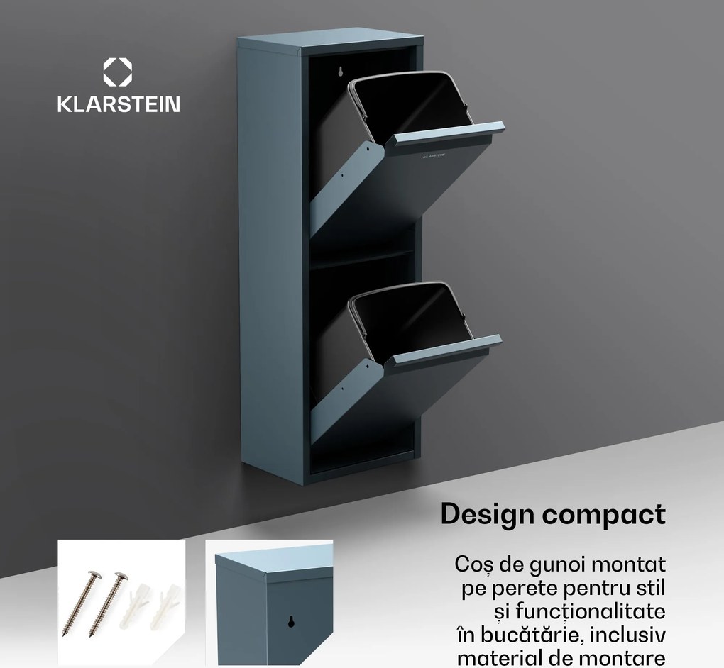 Klarstein Ordnungshüter 2 coș pentru deșeuri de bucătărie 36 L