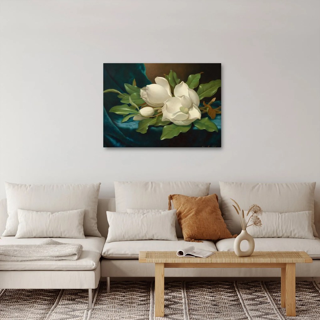 Tablou - Martin Johnson Heade, Giant Magnolias on a Blue Velvet Cloth, reproducere (70x50 cm)