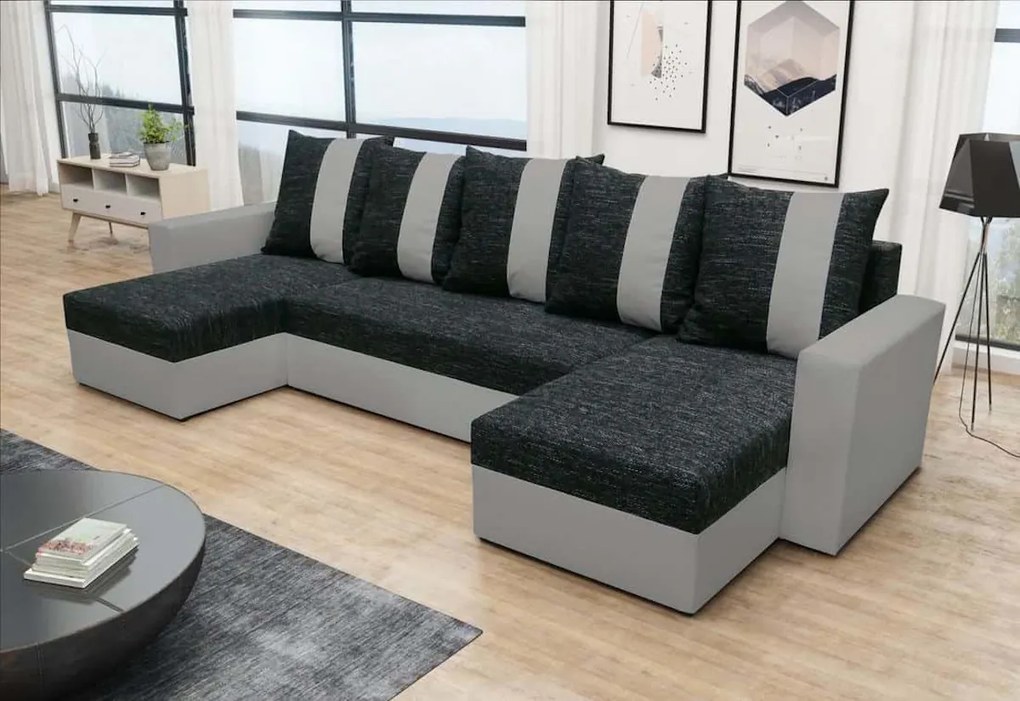 Expedo Colțar extensibil GRASSA U, 303x140, Kornet 10/Dolaro 4 gri