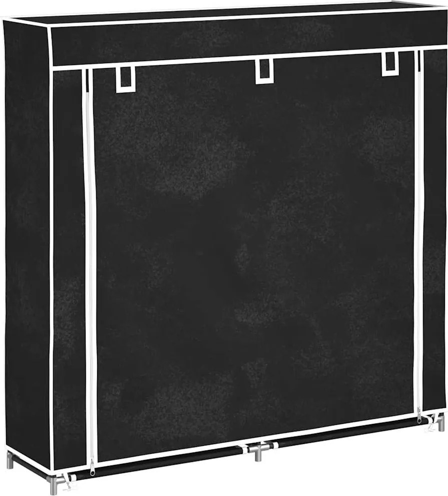 vidaXL Dulap pantofi material textil cu capac, negru, 115x28x110 cm