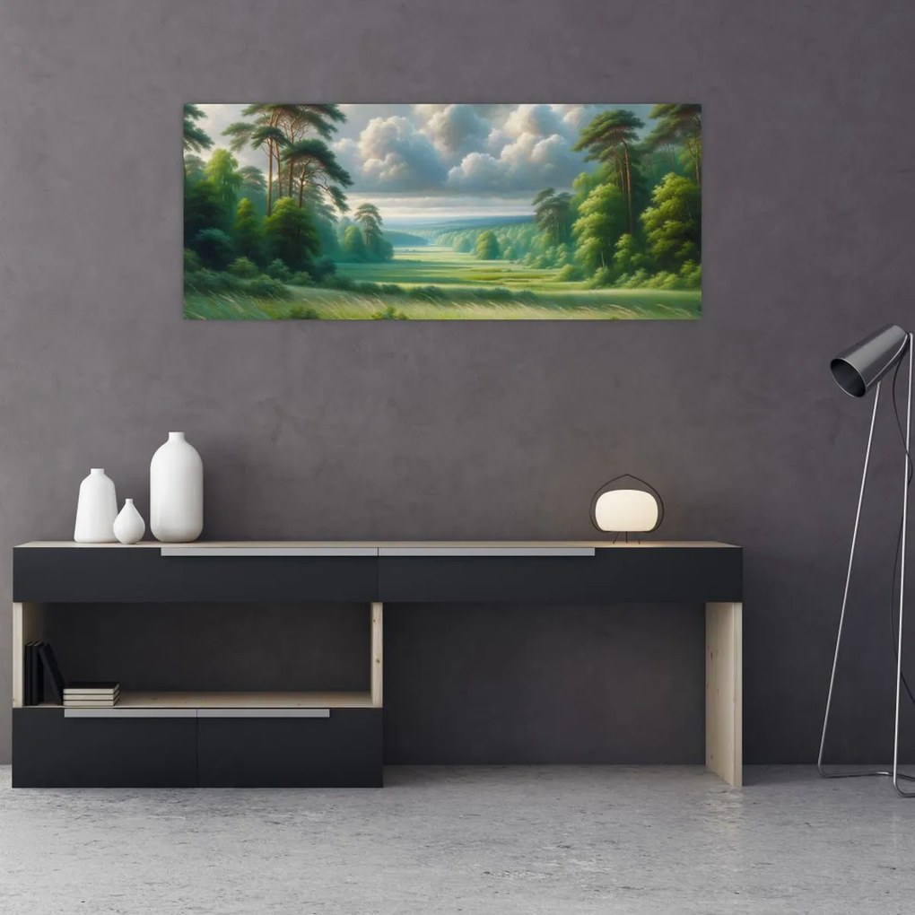 Tablou - Peisaj verde (120x50 cm)