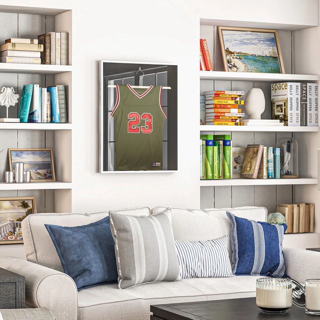 Cadru HOMCOM T-frame pentru tricou din aliaj de aluminiu cu acrilic și captuseală interioară din feltro, 70 x 90 cm | Aosom Romania