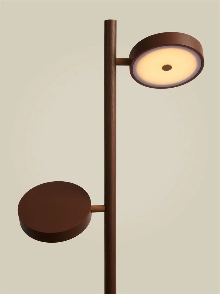 Lampadar LED din lemn de frasin maro Okinawa
