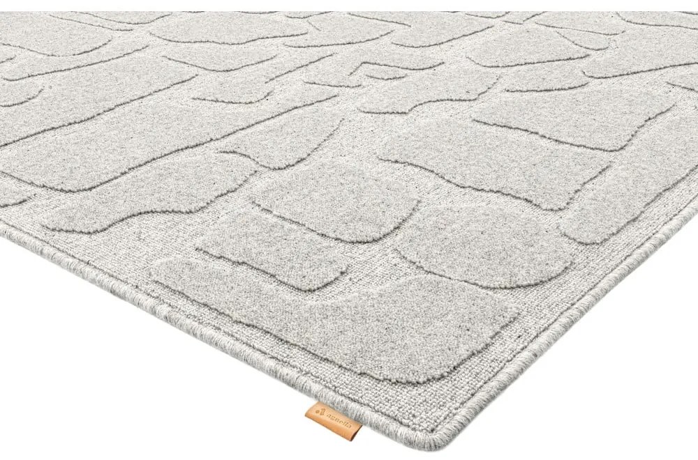 Covor gri deschis din lână 200x300 cm Morphic Dunes – Agnella