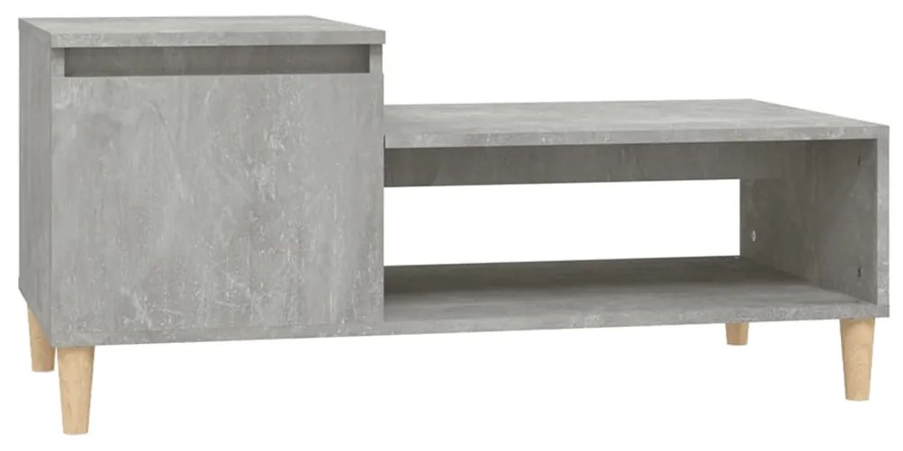 vidaXL Măsuță de cafea, gri beton, 100x50x45 cm, lemn prelucrat