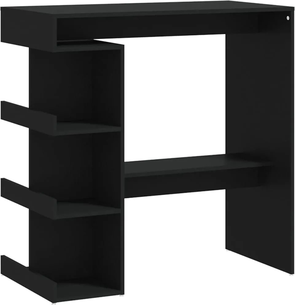 vidaXL Masă bar cu raft de depozitare, negru, 100x50x101,5 cm, PAL