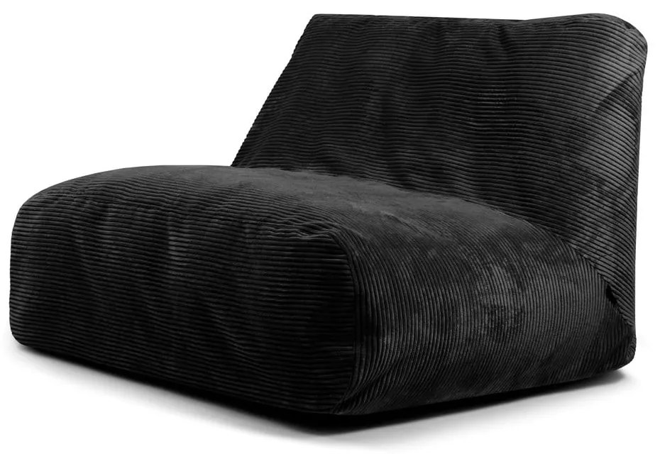 Fotoliu bean bag negru cu tapițerie din catifea reiată Sofa Tube – SLOWDOWN