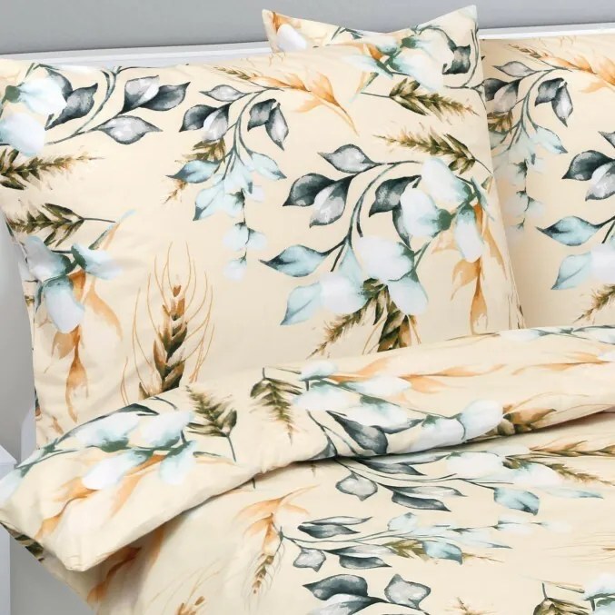 Lenjerie de pat din bumbac Bellatex Spic bej , 140x 220 cm, 70 x 90 cm, 140 x 220 cm, 70 x 90 cm