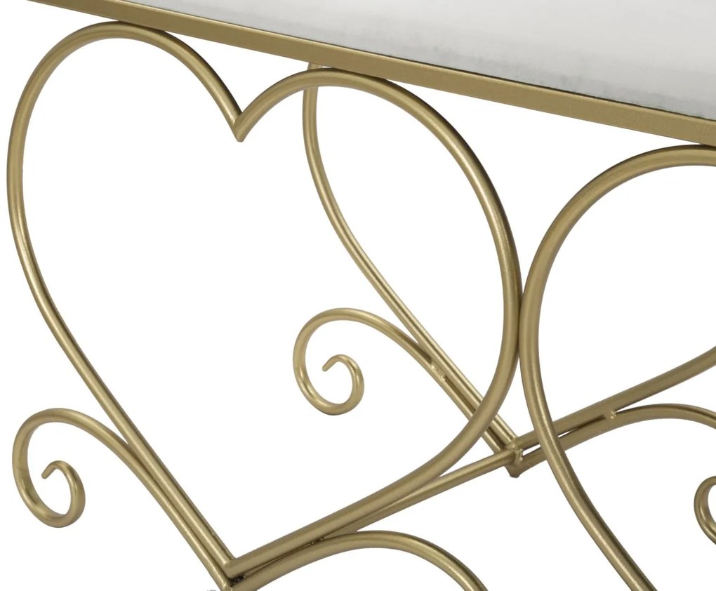 Mauro Ferretti Bancă Heart Crem, Dimensiuni: 105X37,5X51,5 cm. | Aosom Romania