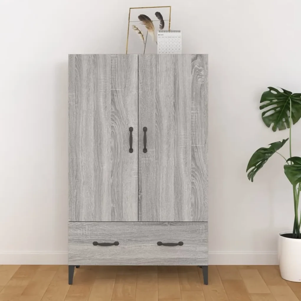 817475 vidaXL Dulap înalt, gri sonoma, 70x31x115 cm, lemn compozit