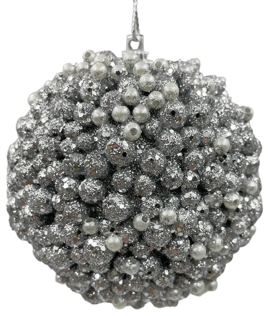 Glob de Craciun Diamond 8cm, Argintiu