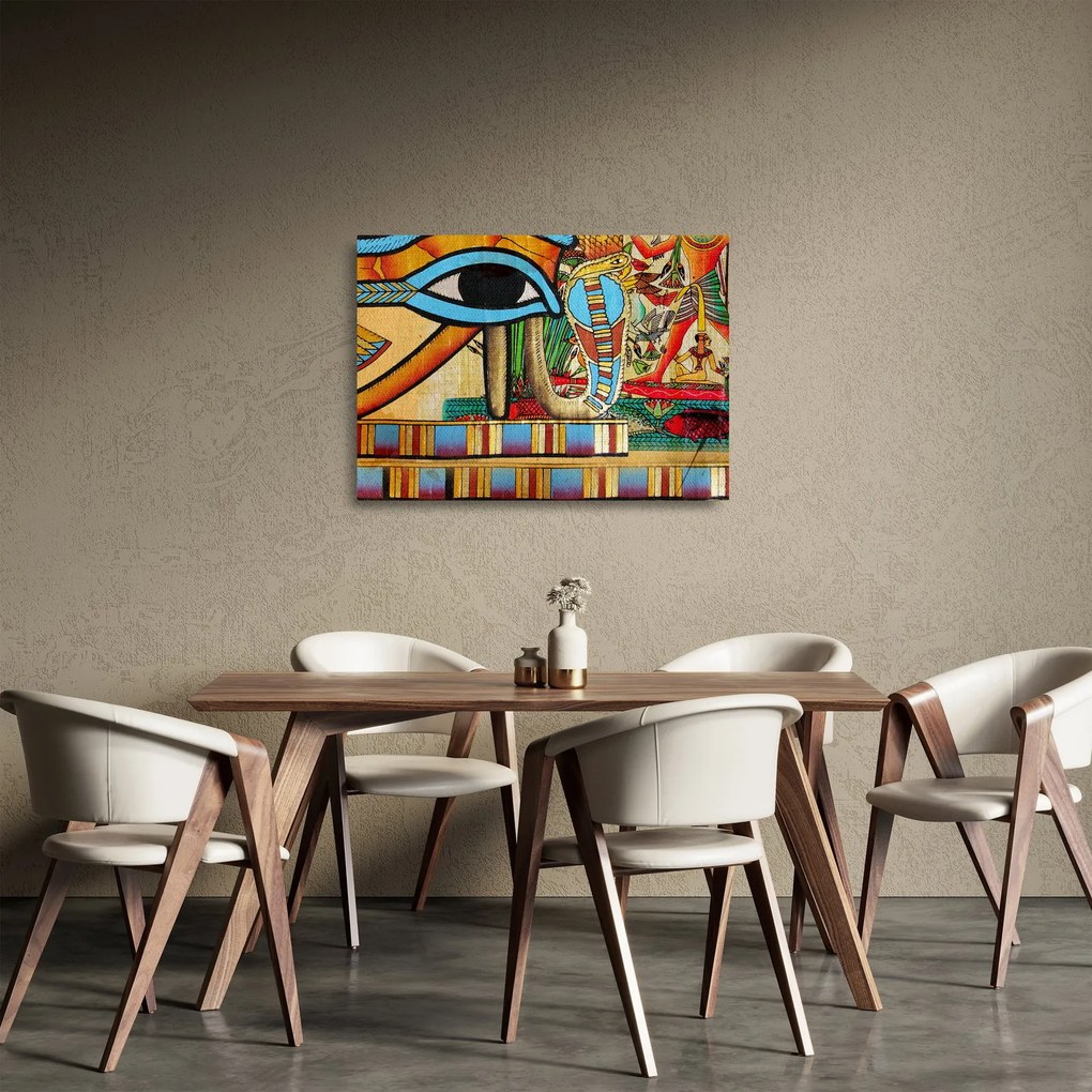 Tablou pe sticlă - Pictură egipteană (70x50 cm)