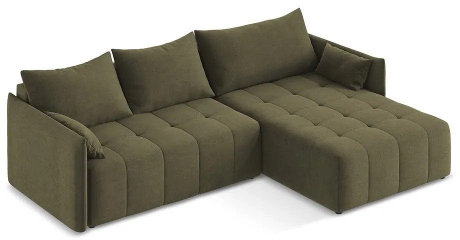 Colțar kaki extensibil/cu spațiu de depozitare (cu colț pe partea dreaptă/cu șezlong) Moku – Makamii