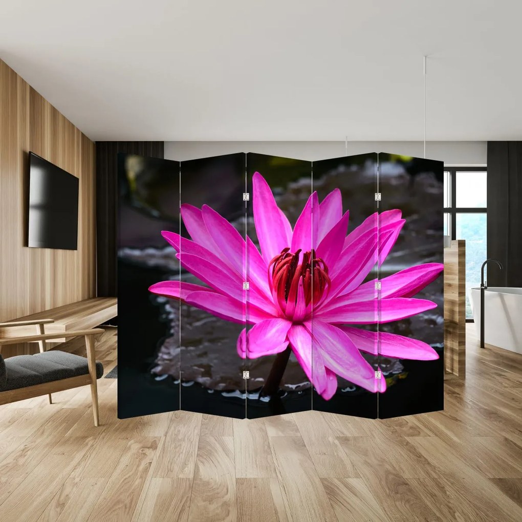 Paravan - Floarea roz (210x170 cm)