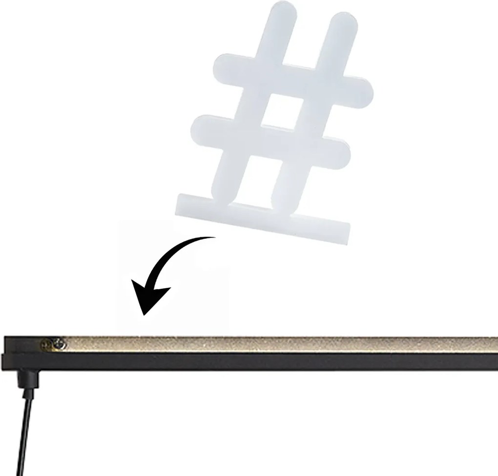 Lampă de perete modernă neagră cu LED inclus - Letterbox