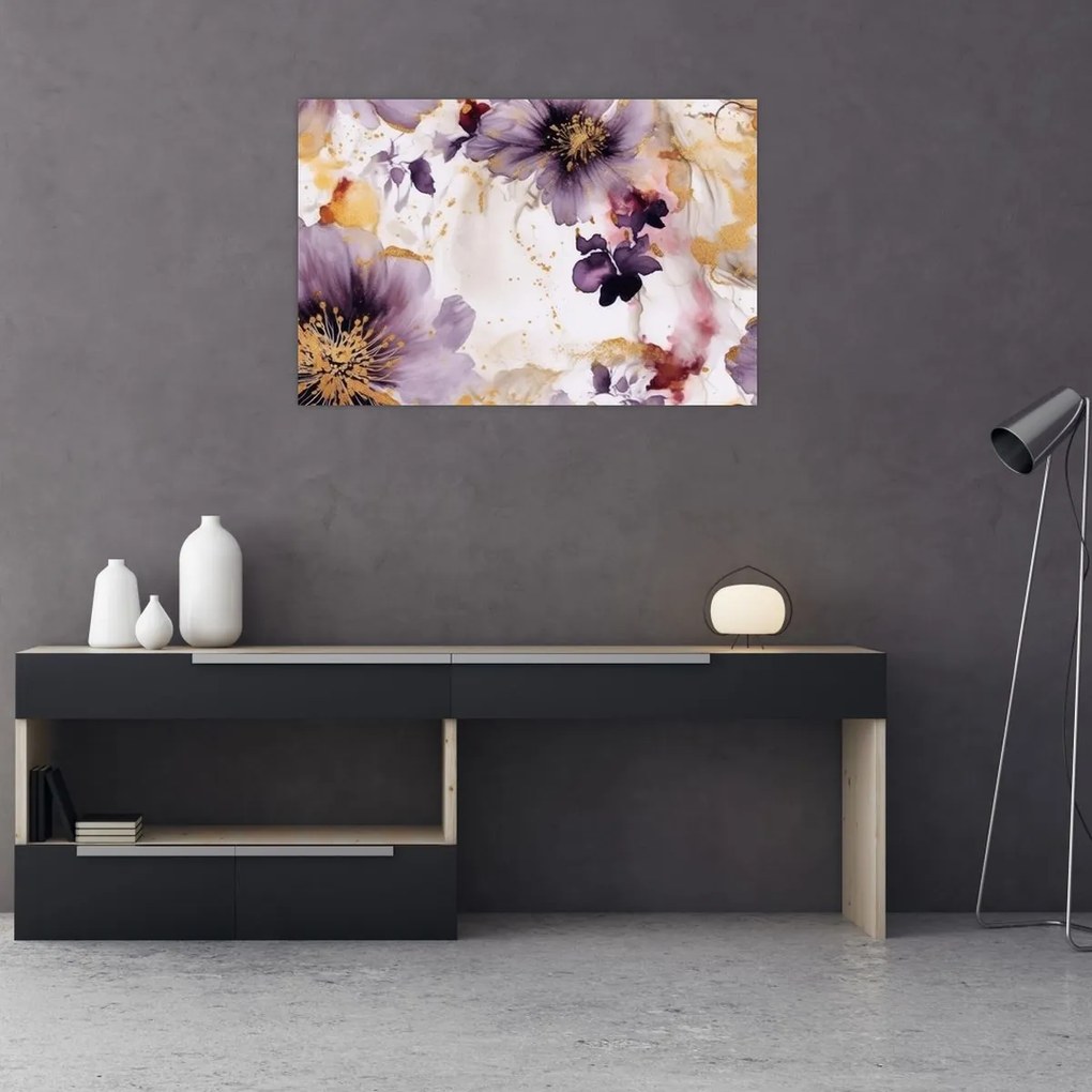 Tablou - Acuarelă flori (90x60 cm)