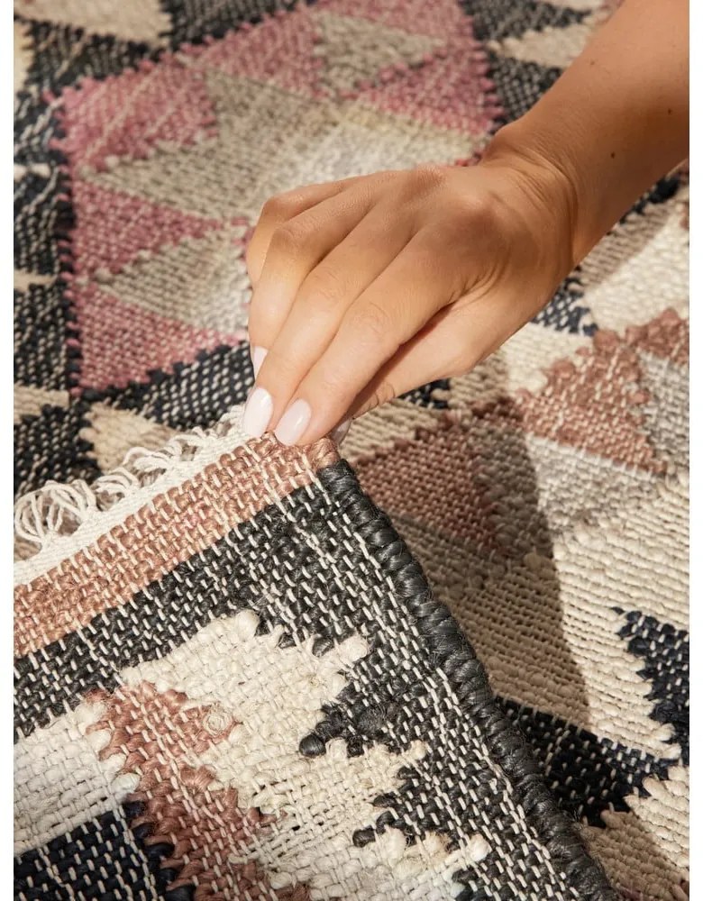 Covor tip traversă gri țesut manual din iută 80x200 cm Roya Parsa – Elle Decoration