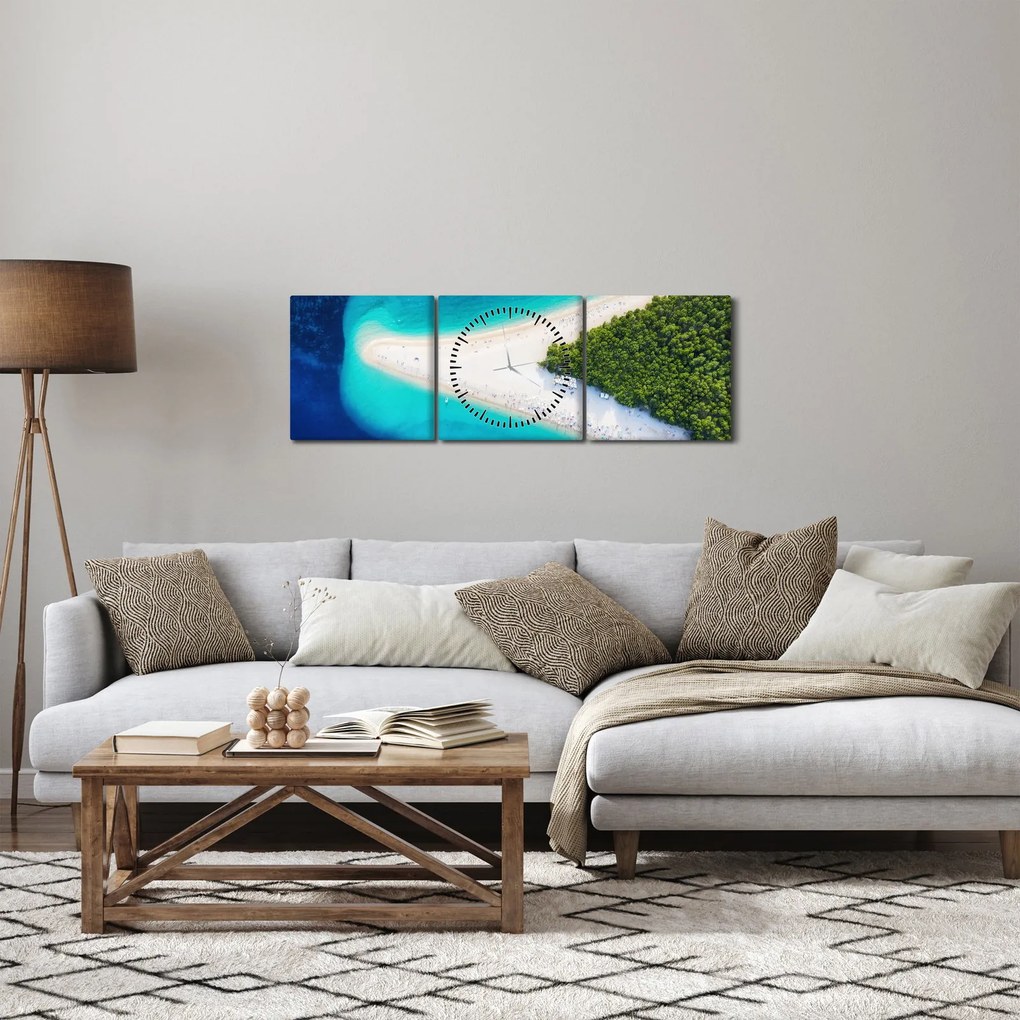 Tablou - Insula Hvar, Croația (cu ceas) (90x30 cm)