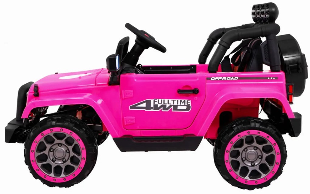 Masinuta Electrica cu acumulator pentru copii NOVOKIDS™ Full Time Jeep 4X4 PRO, Max 30 kg, 3-8 ani , Cu melodii si lumini,12V, 2 Viteze, 4 motoare,