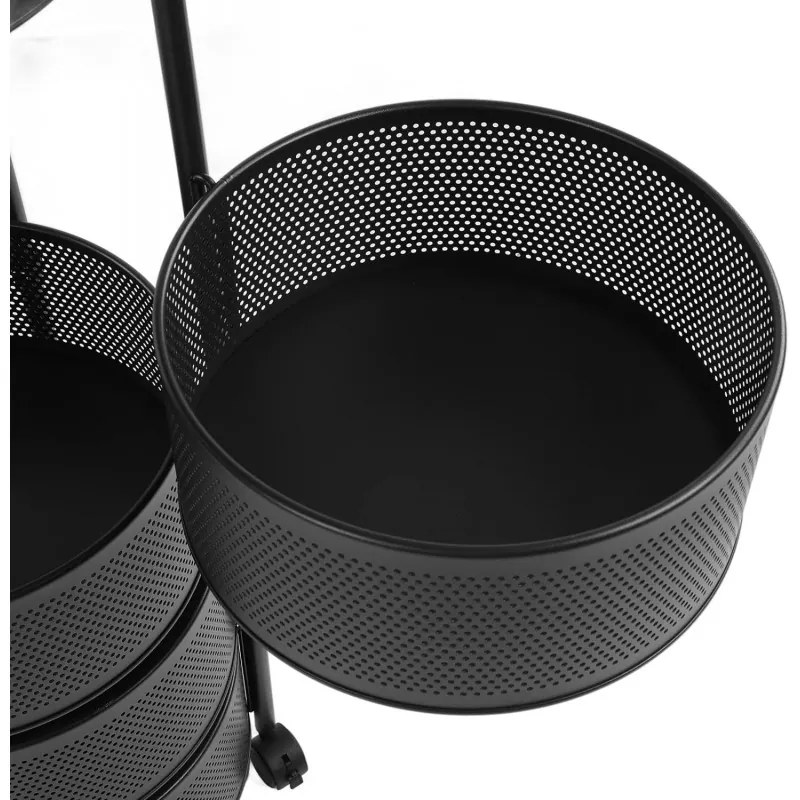 OFERTA Raft rotativ pe roti ROUND SZ33 cu 5 cosuri, negru II. calitate