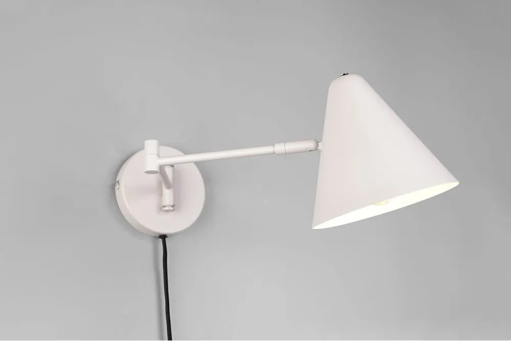 Aplică de perete fildeș cu structură flexibilă cu alimentare la priză ø 15 cm Cosima – Trio