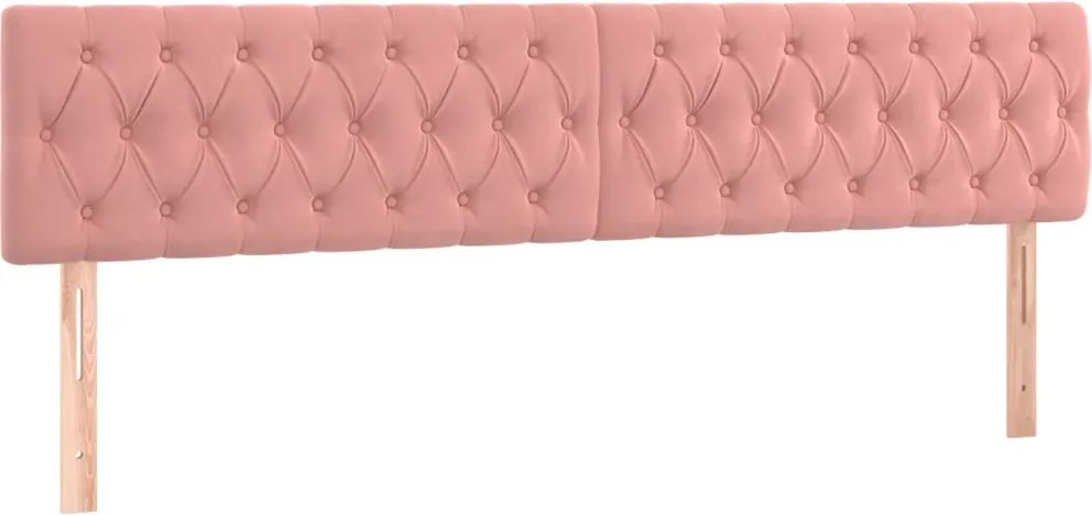 vidaXL Tăblii de pat, roz, 180x7x78/88 cm, catifea